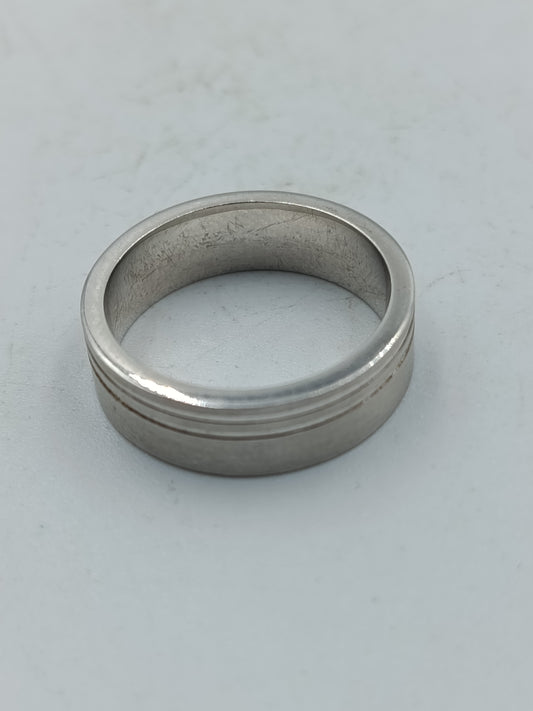 Echter 925er Sterling Silber Bandring mit Doppel Liniengravur Größe 54 Zeitlos elegant