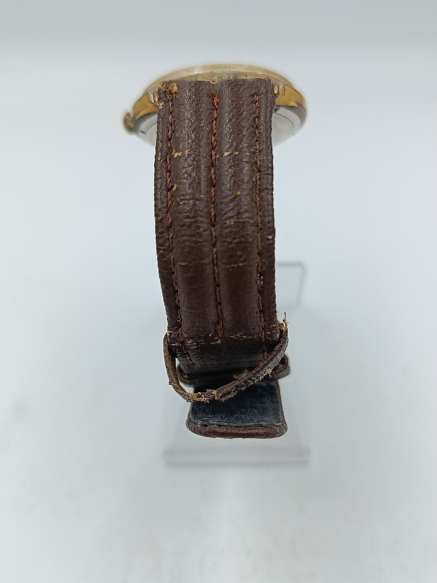 Vintage Automatik Uhr Norm 25 Rubis Herren Armbanduhr Goldton Lederband