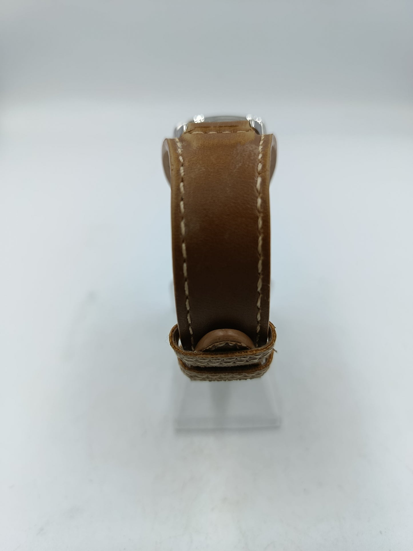 Vintage s.Oliver Damenarmbanduhr mit breitem Lederarmband