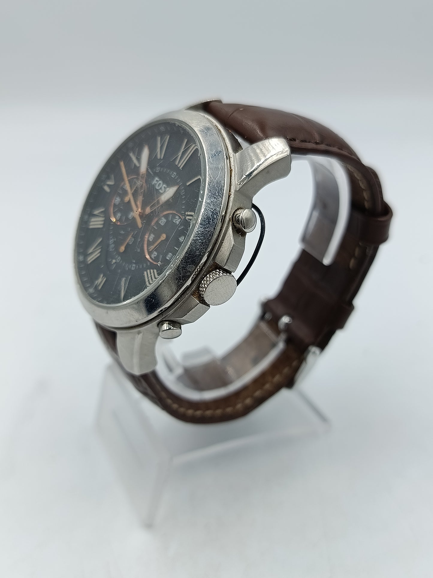 Fossil Herrenuhr klassisch elegant Chronograph Braun Schwarz