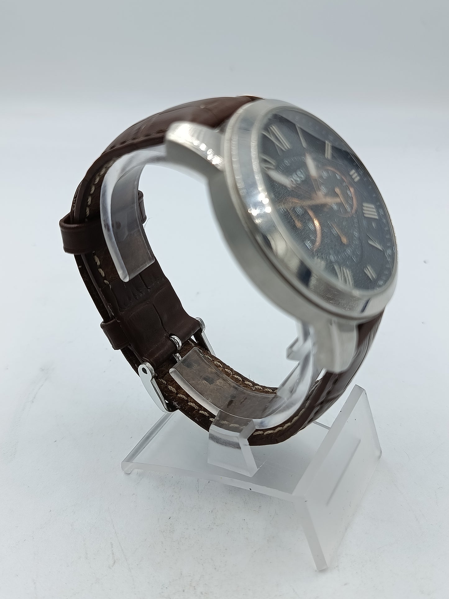 Fossil Herrenuhr klassisch elegant Chronograph Braun Schwarz