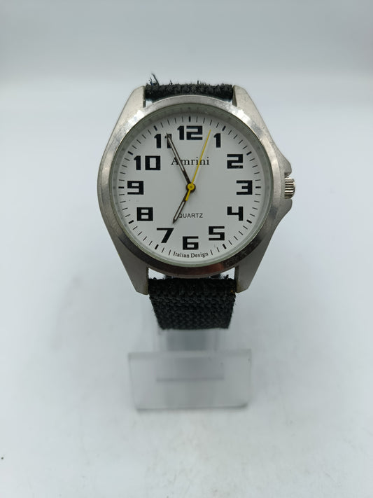 Amrini Herrenuhr klassisches Design mit Nylonarmband