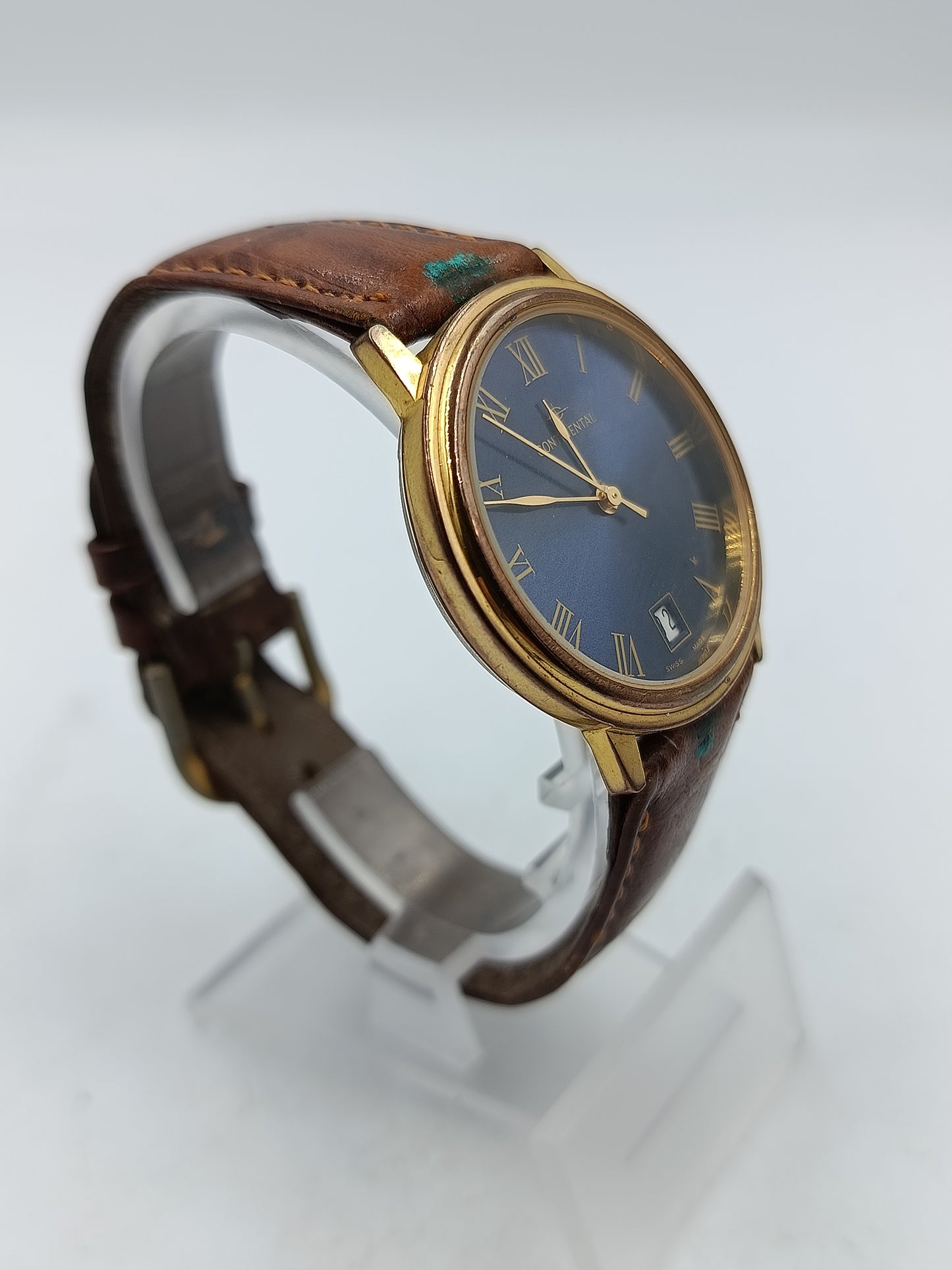 Continental Armbanduhr mit blauem Zifferblatt Klassisches Swiss Made Design