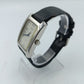 TCM rechteckige Quartz Armbanduhr mit schwarzem Lederband