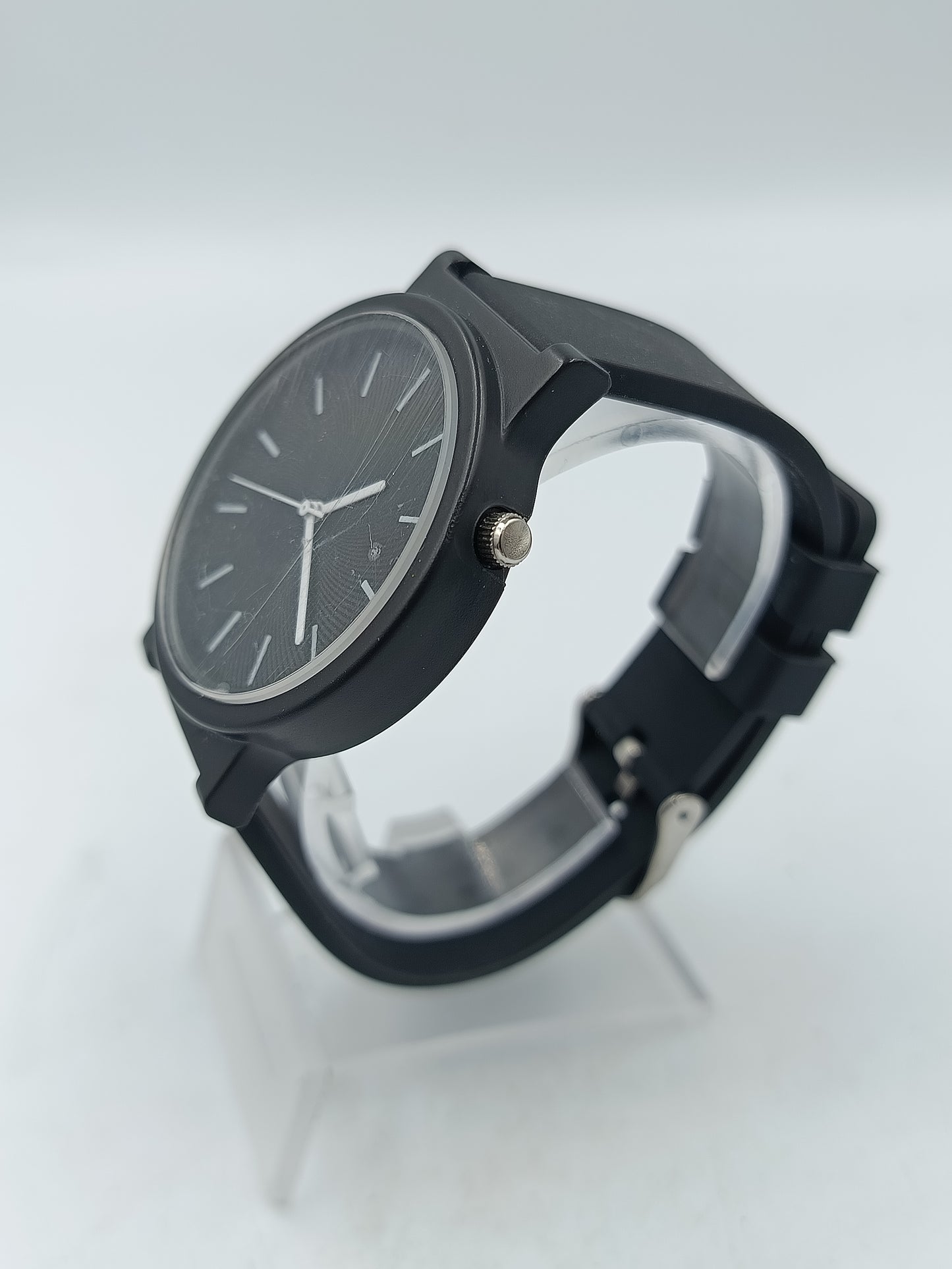 Schwarze Quarz Armbanduhr Minimalistisch Schlichtes modernes Design