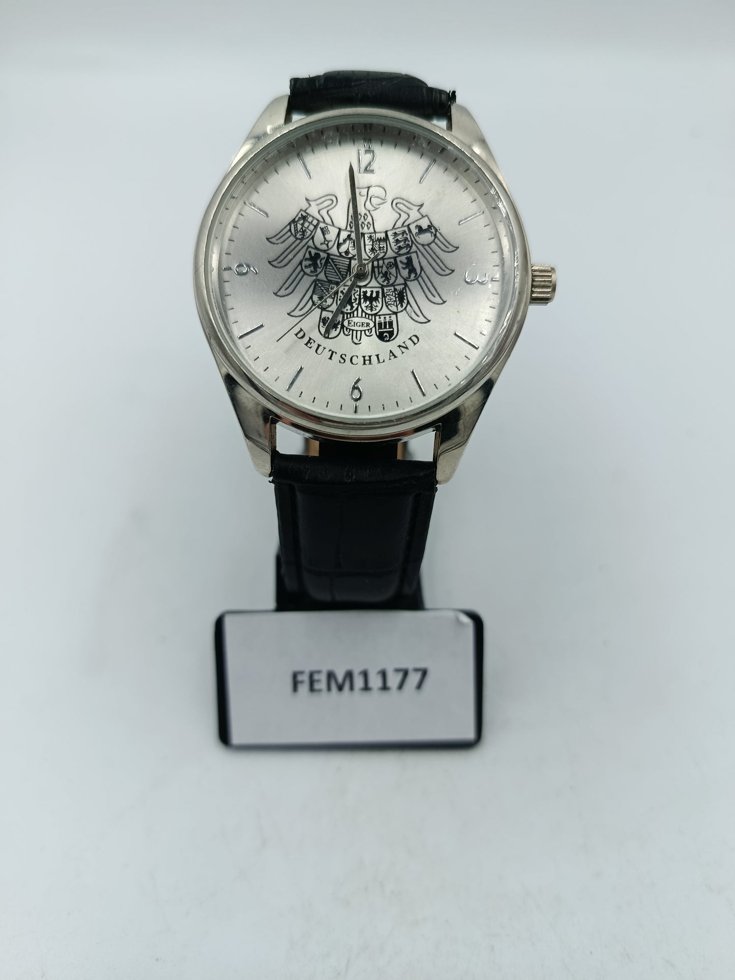 Armbanduhr Deutschland Adler Motiv Herren Uhr Schwarz Silber