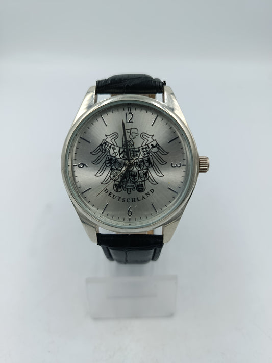 Armbanduhr Deutschland Adler Motiv Herren Uhr Schwarz Silber