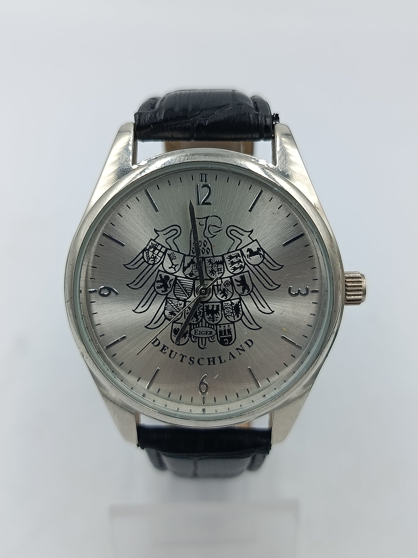 Armbanduhr Deutschland Adler Motiv Herren Uhr Schwarz Silber