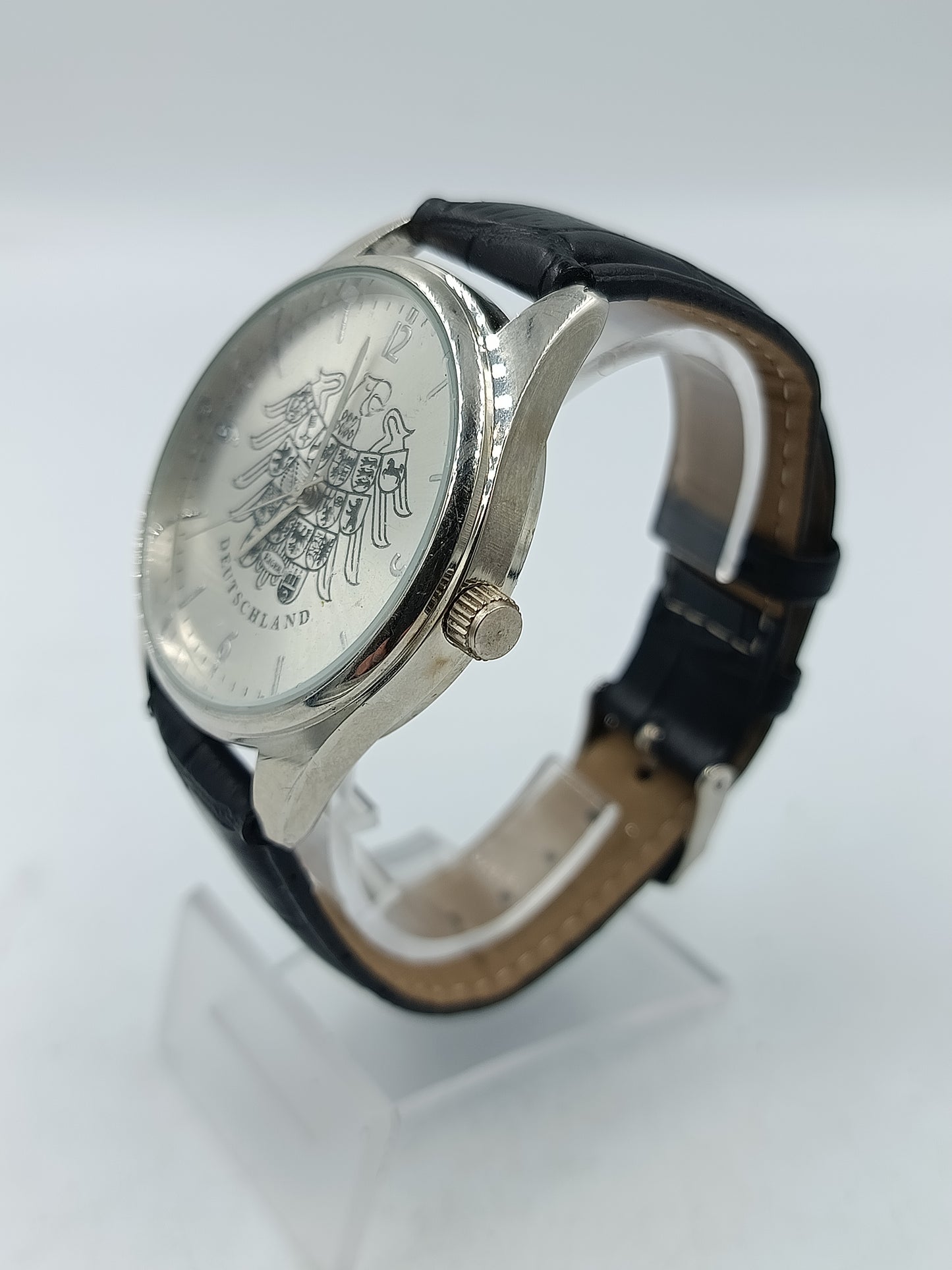 Armbanduhr Deutschland Adler Motiv Herren Uhr Schwarz Silber