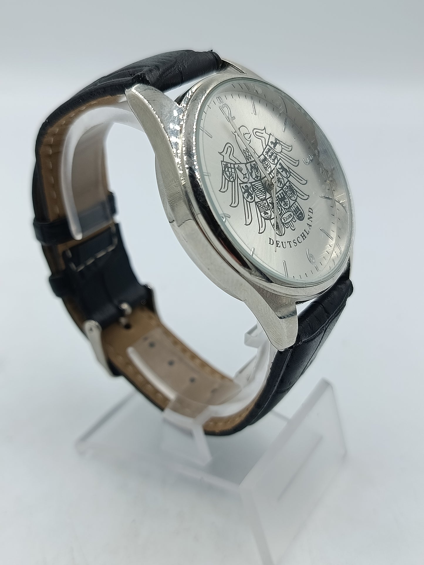 Armbanduhr Deutschland Adler Motiv Herren Uhr Schwarz Silber