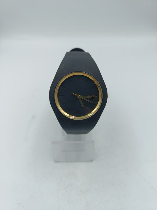 Ice-Watch Schwarz Gold Silikonarmband Schlichtes modernes Design