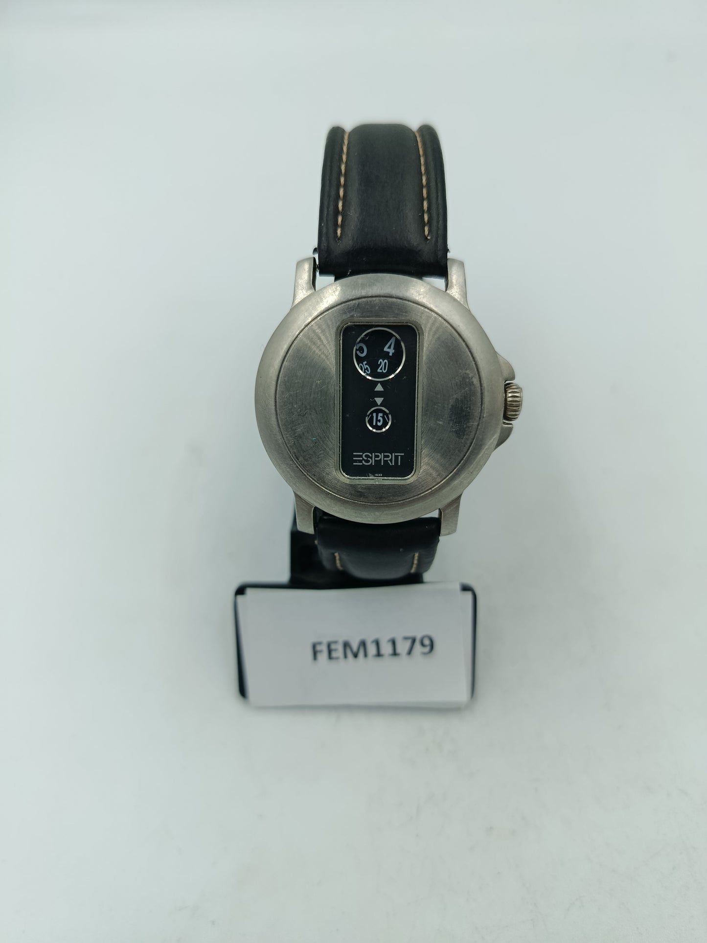 Esprit Herrenuhr Retro Jump Hour Stahlgehäuse Lederband