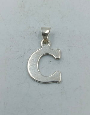 925er Silber-Anhänger: Buchstabe C, zeitloses Design