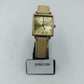 Eckige Damenuhr Trend Design Quartz beiges Band zeitloses