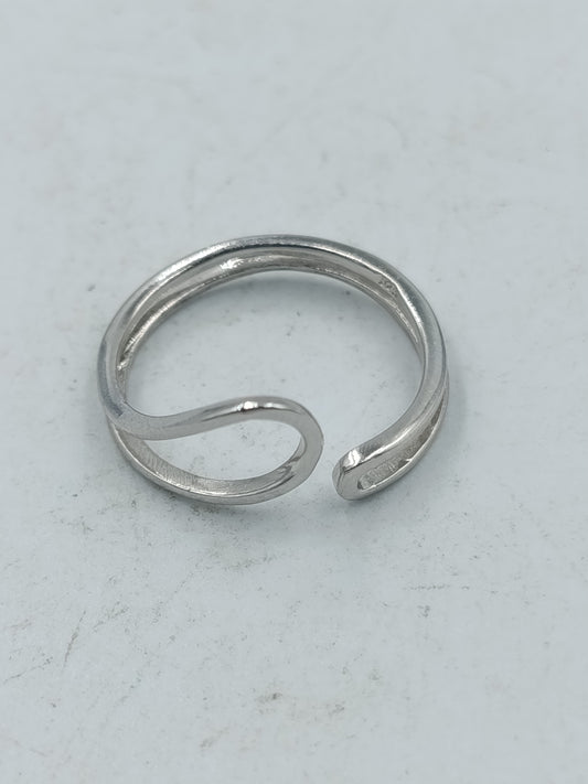 Eleganter 925er Sterlingsilber Wickelring verstellbar