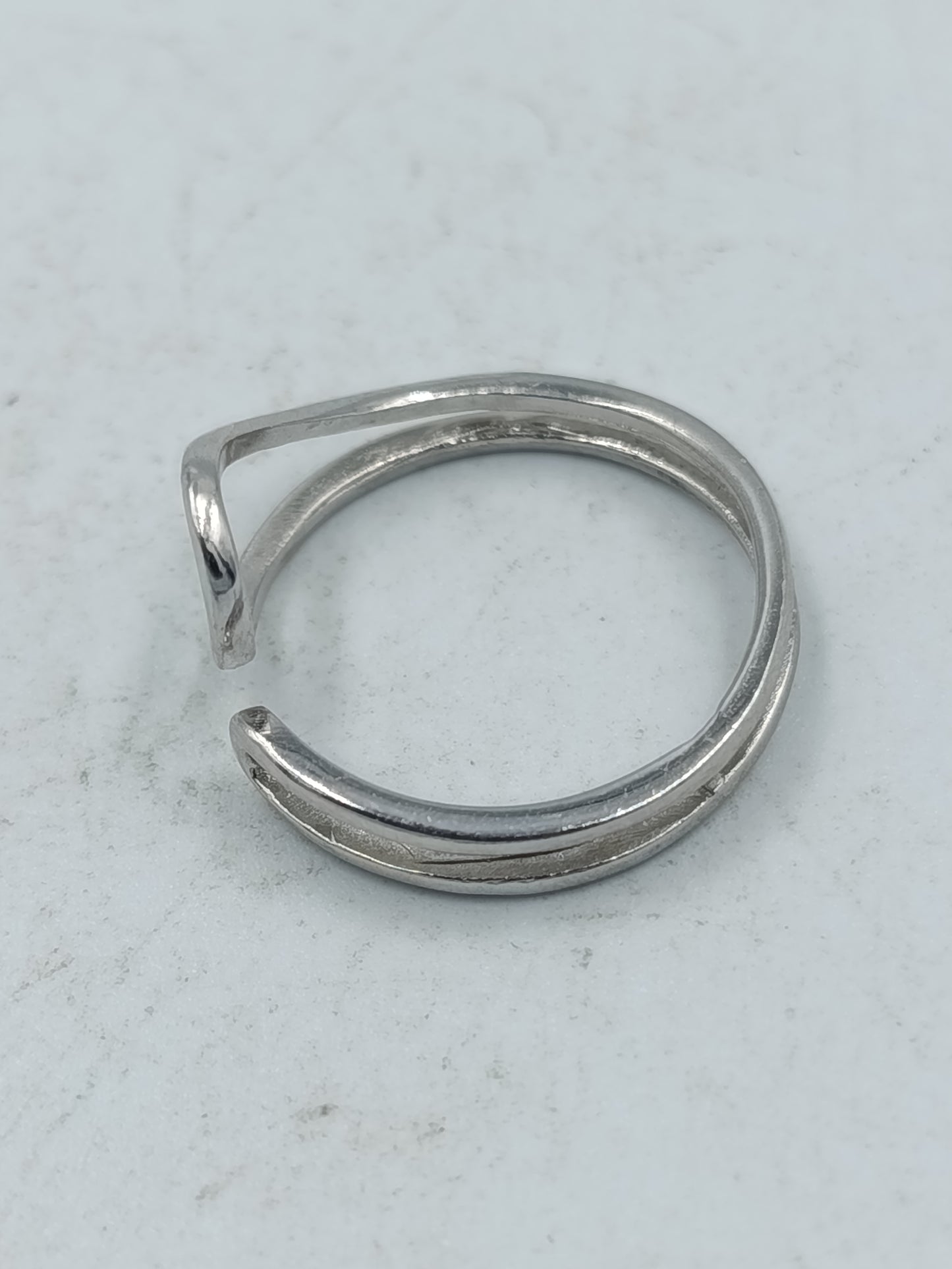 Eleganter 925er Sterlingsilber Wickelring verstellbar