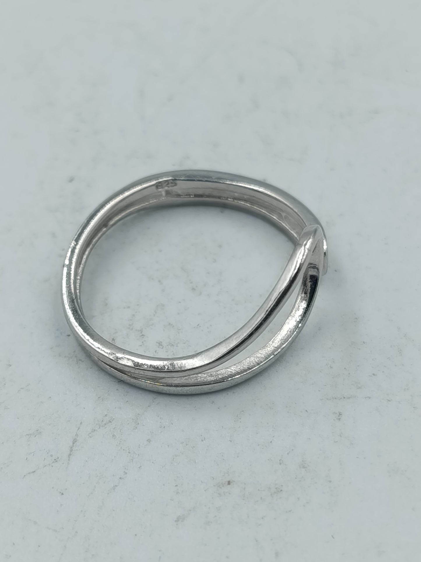 Eleganter 925er Sterlingsilber Wickelring verstellbar