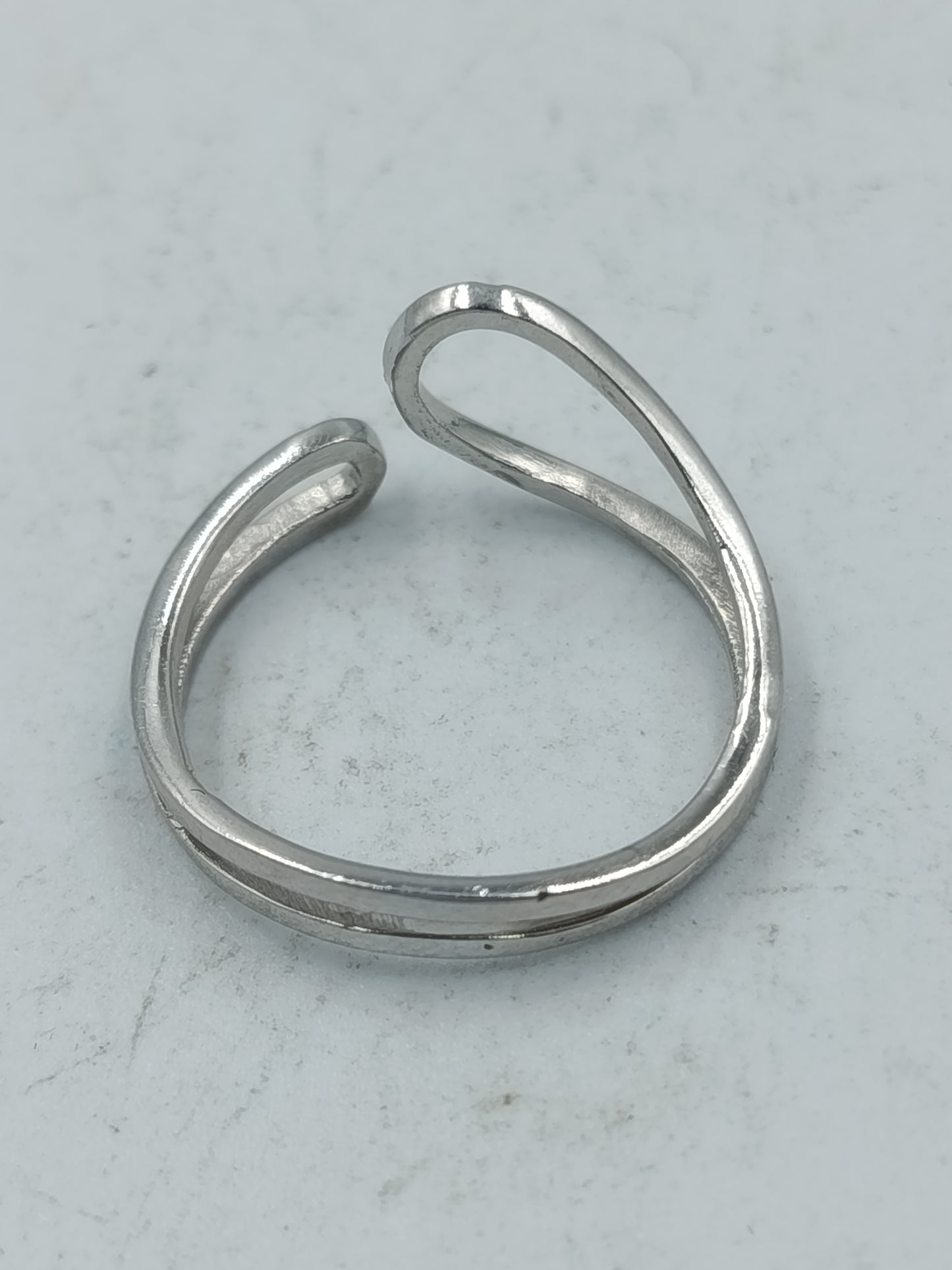 Eleganter 925er Sterlingsilber Wickelring verstellbar