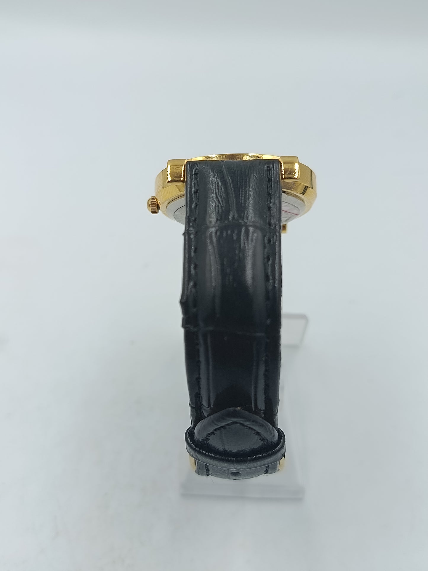 Klassische Boliwa Herren Quarzuhr goldenes Gehäuse