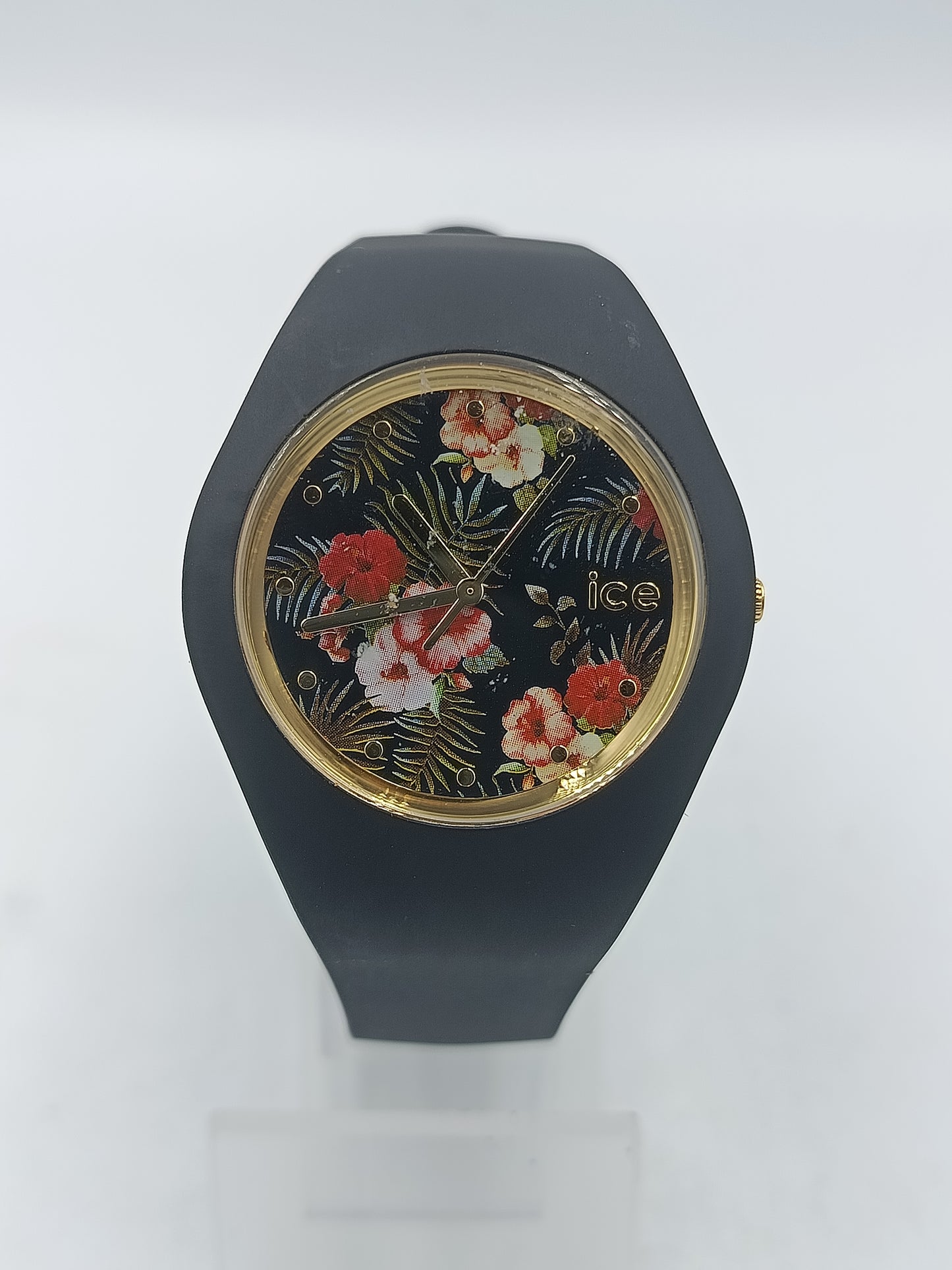 IceWatch Ice Flower Colonial schwarze Uhr Blumendesign