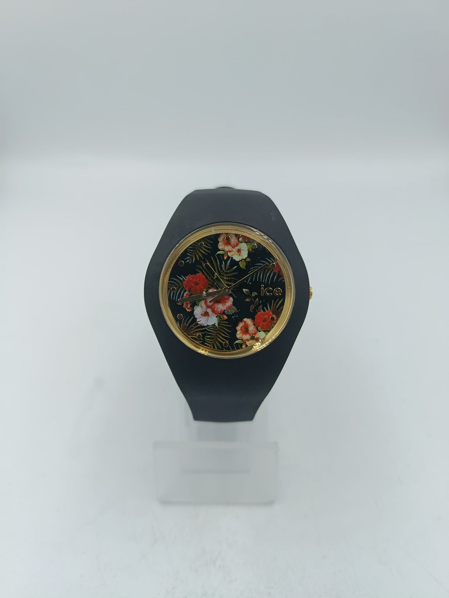 IceWatch Ice Flower Colonial schwarze Uhr Blumendesign