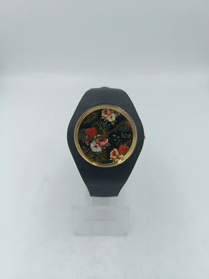 IceWatch Ice Flower Colonial schwarze Uhr Blumendesign