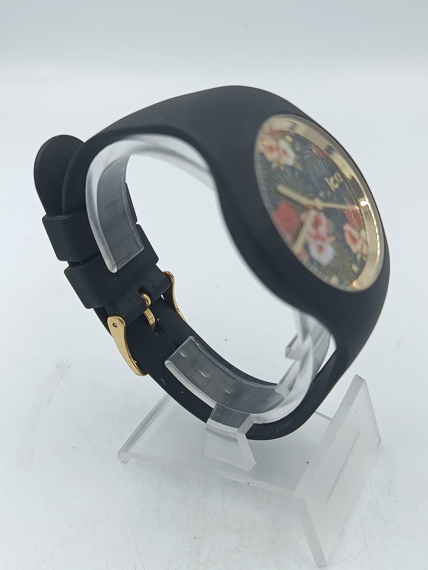 IceWatch Ice Flower Colonial schwarze Uhr Blumendesign