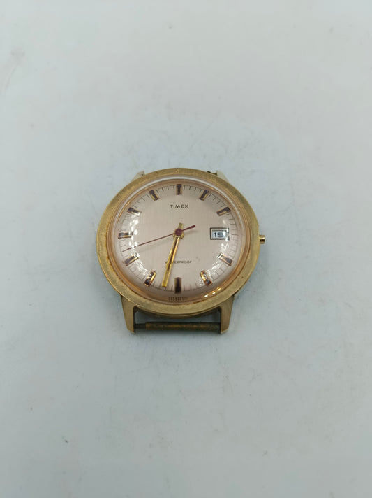 Vintage Timex Herrenuhr mechanisch goldenes Gehaeuse