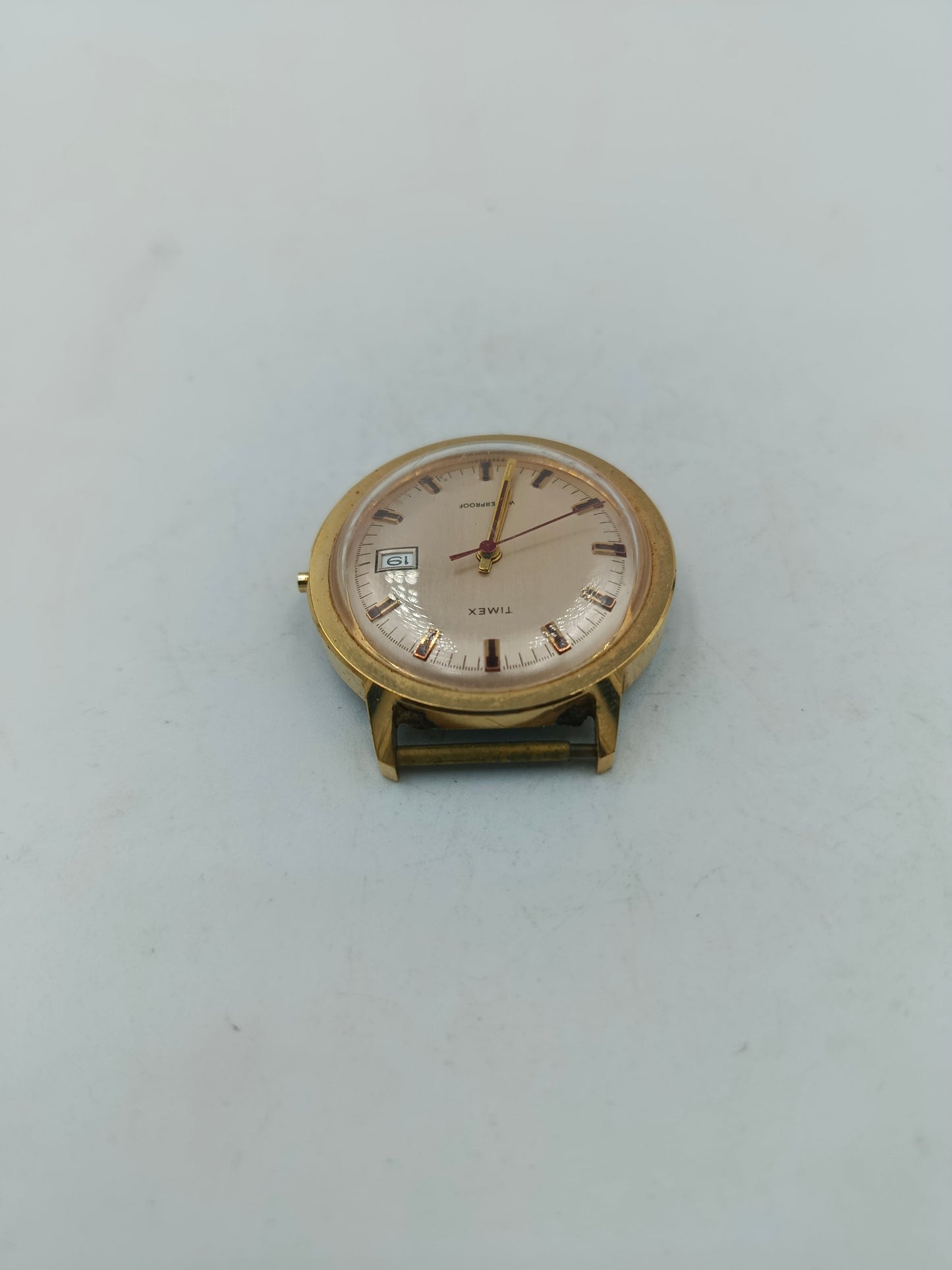 Vintage Timex Herrenuhr mechanisch goldenes Gehaeuse