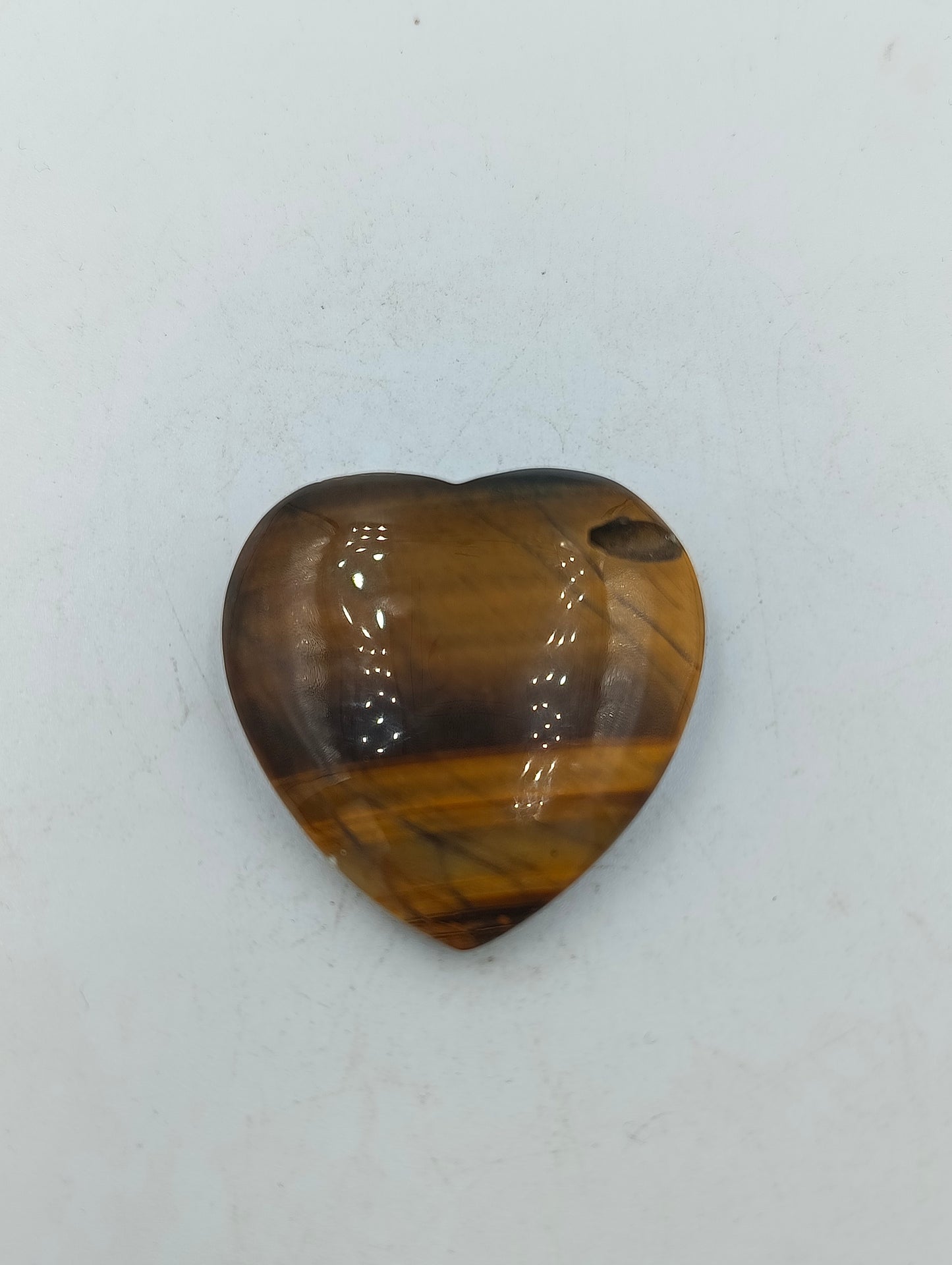 Herz Anhaenger aus echtem Tigerauge Naturstein Unikat