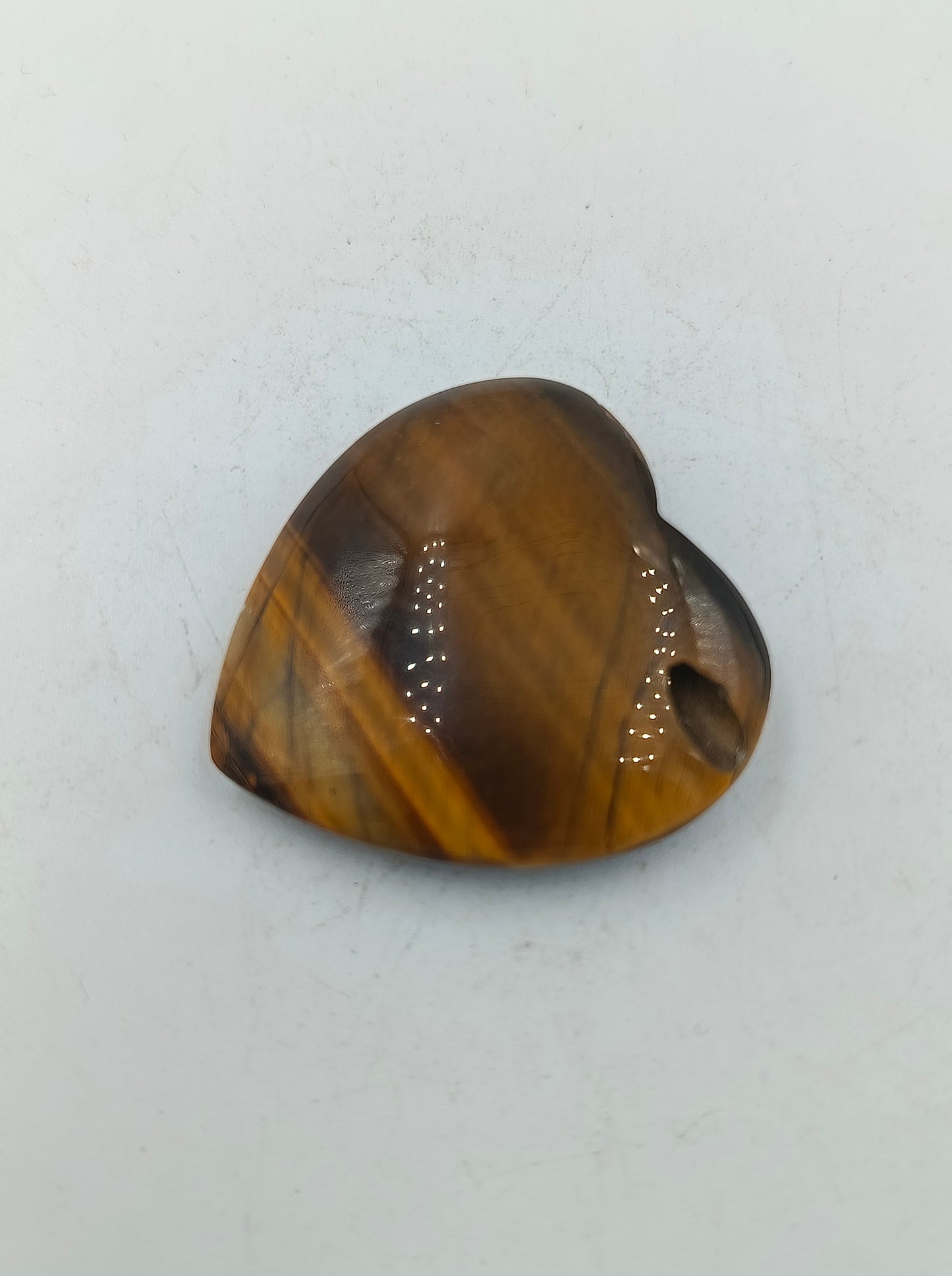 Herz Anhaenger aus echtem Tigerauge Naturstein Unikat