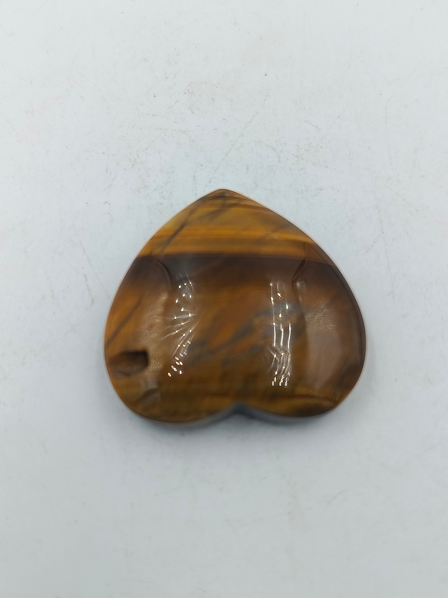 Herz Anhaenger aus echtem Tigerauge Naturstein Unikat