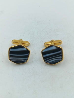 Elegante Manschettenknöpfe goldfarben mit Tigerauge