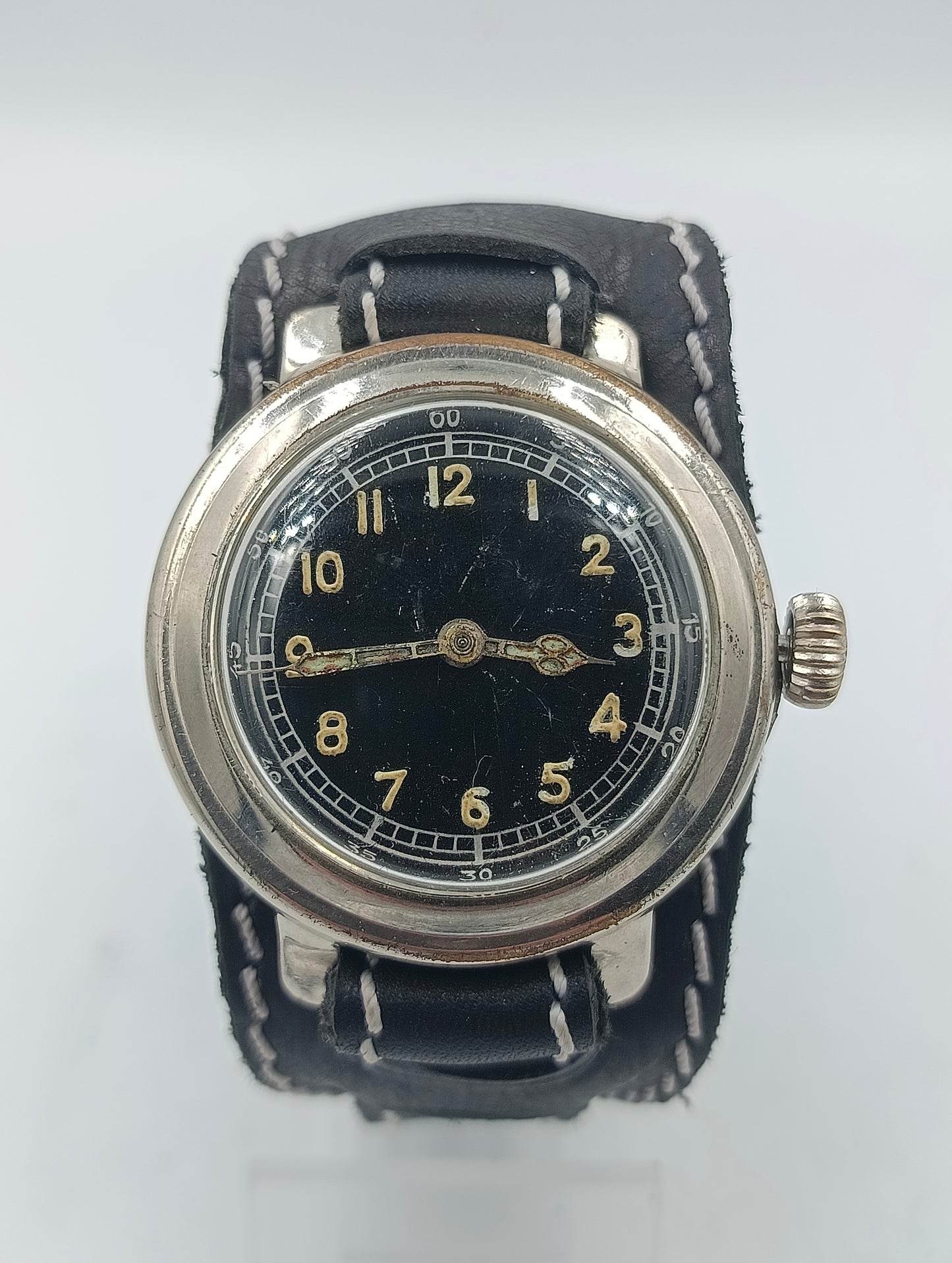 Vintage Militär Beobachtungsuhr Bund Armband seltenes Sammlerstück