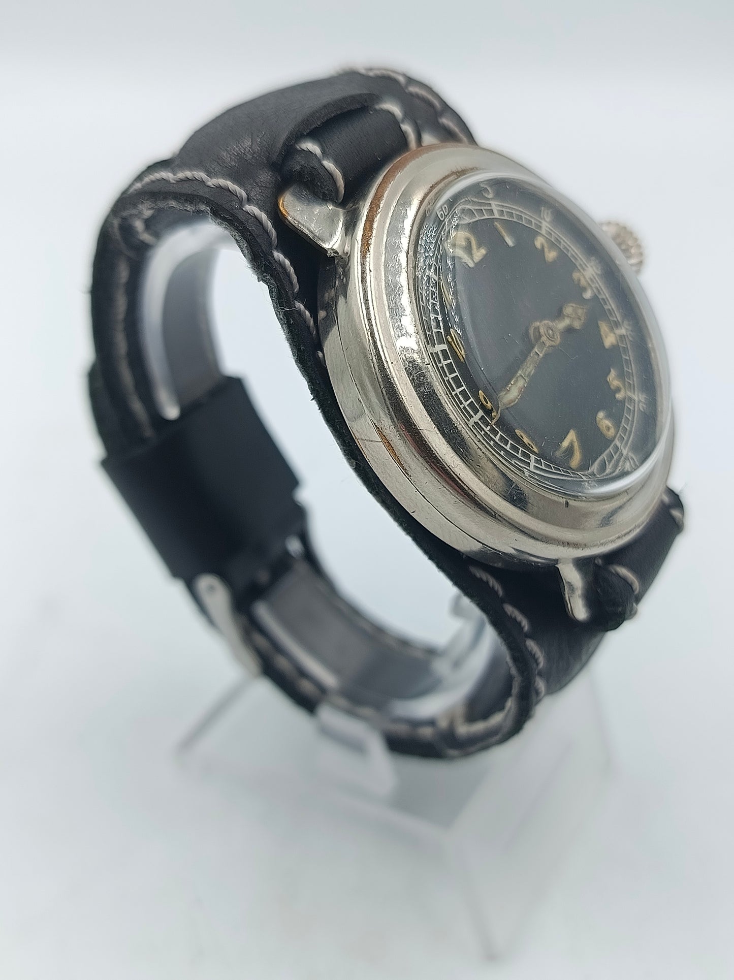 Vintage Militär Beobachtungsuhr Bund Armband seltenes Sammlerstück