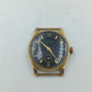 Vintage Anker Herrenuhr goldfarbenes Gehaeuse schwarzes Zifferblatt