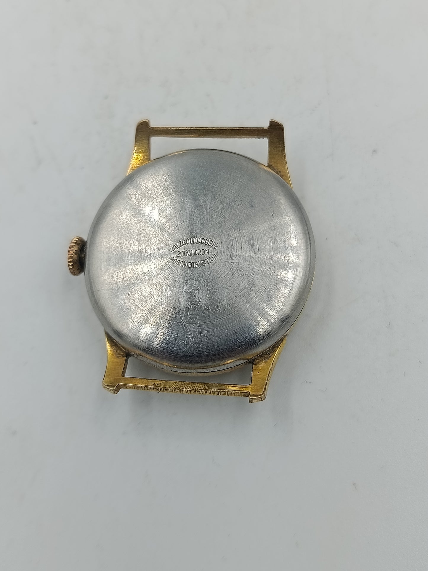 Vintage Anker Herrenuhr goldfarbenes Gehaeuse schwarzes Zifferblatt