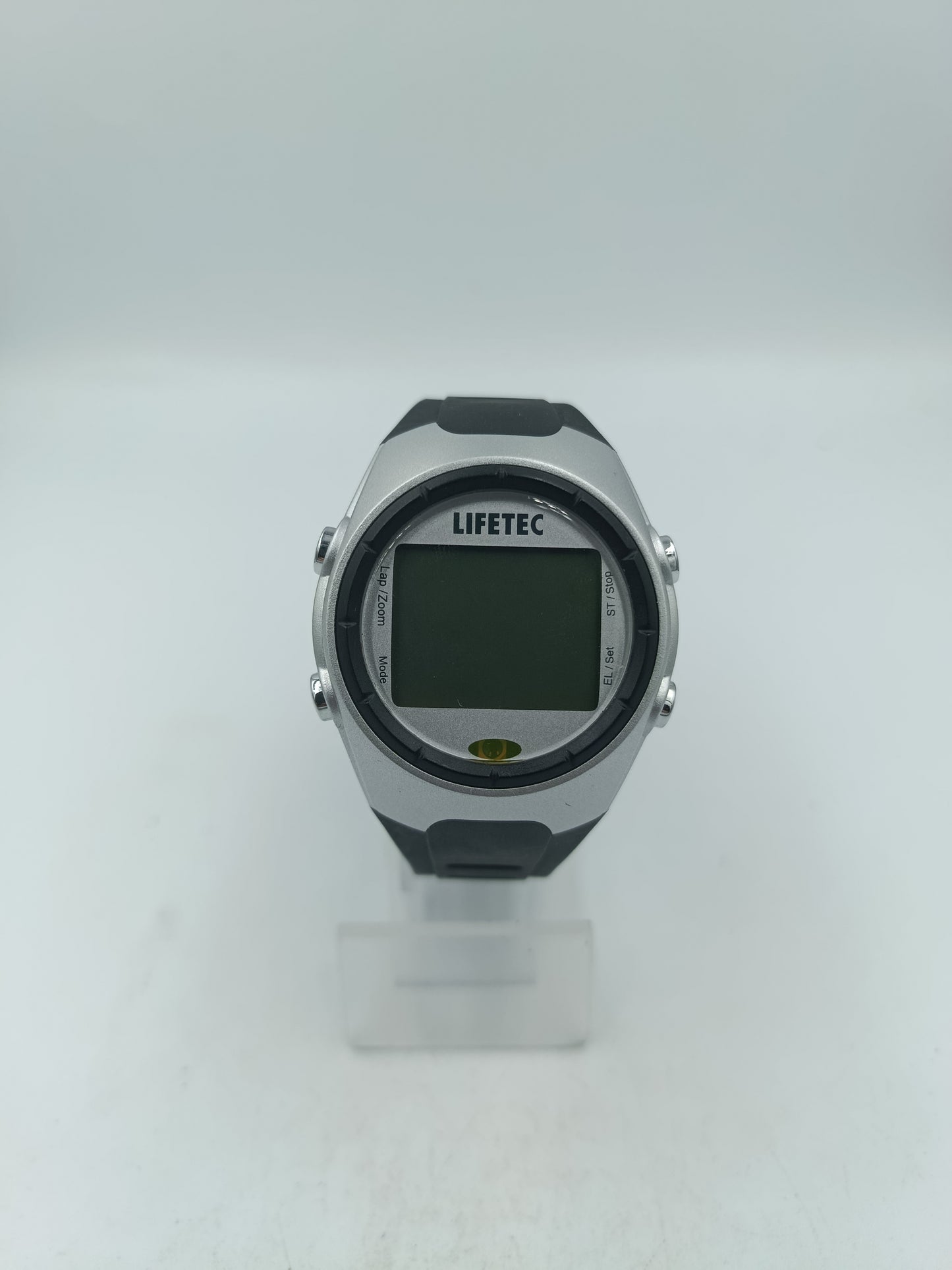 Digitale Armbanduhr mit schwarzem Kunststoffarmband