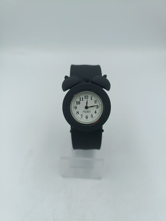 Damenarmbanduhr mit flexiblem schwarzem Silikonband und klassischem Zifferblatt