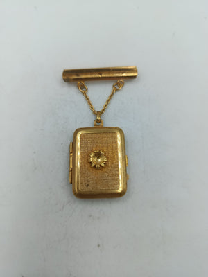 Vintage Klappmedaillon Anhänger – goldfarbene Metalloptik