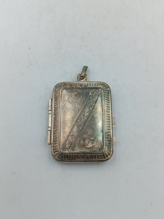 Antiker Medaillon Anhänger mit Fotofach im klassischen Silberlook