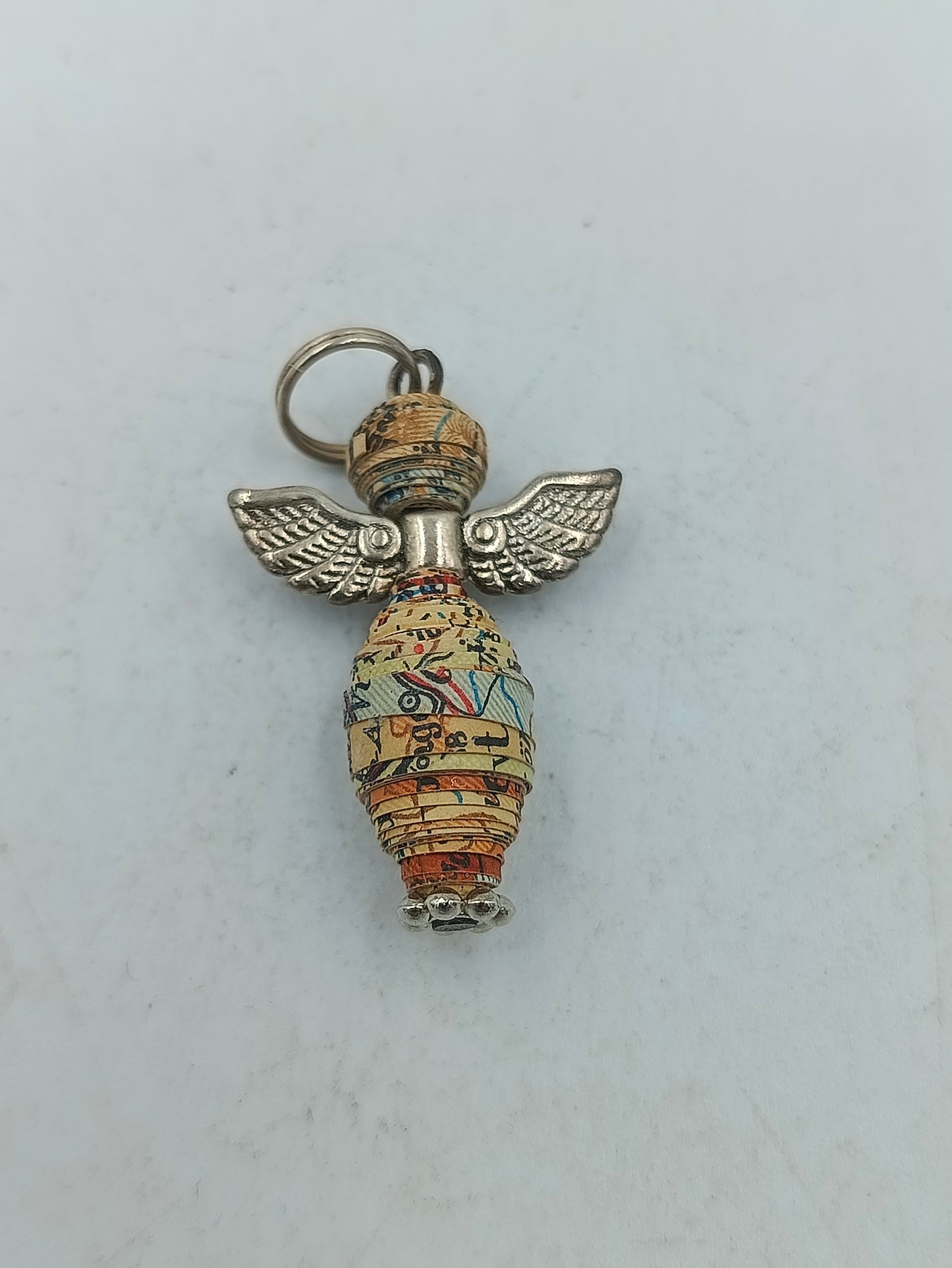 Schlüsselanhänger Schutzengel mit Flügeln und Kartenmotiv