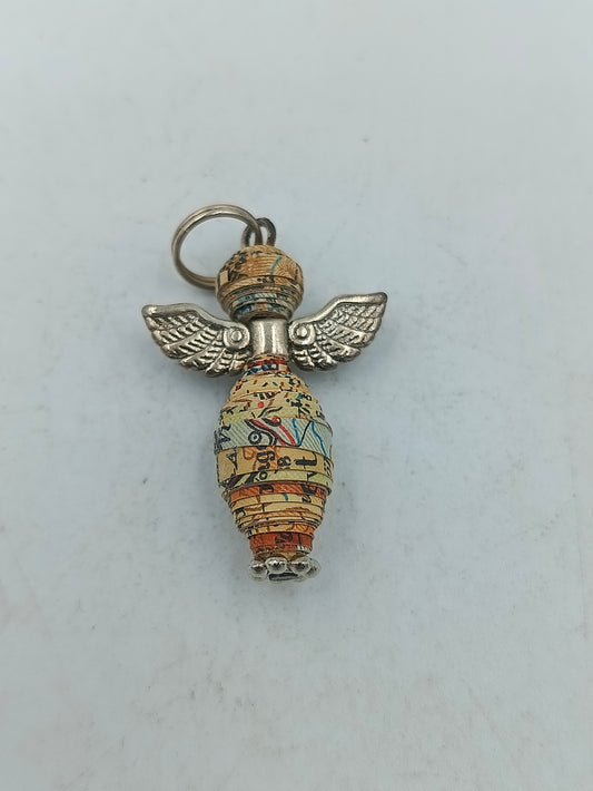 Schlüsselanhänger Schutzengel mit Flügeln und Kartenmotiv