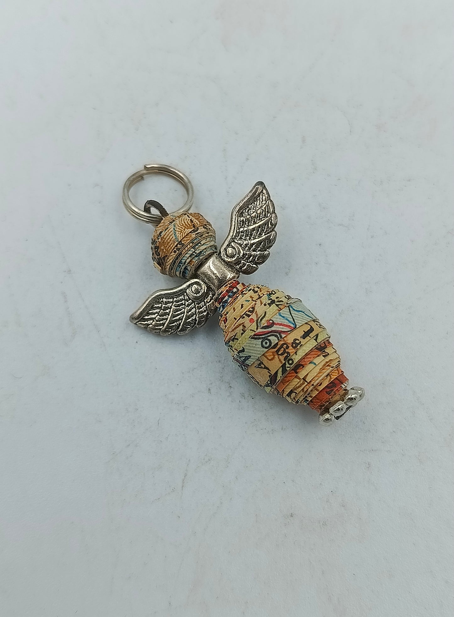 Schlüsselanhänger Schutzengel mit Flügeln und Kartenmotiv