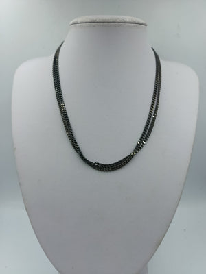 Schwarze Silberkette aus 925 Silber mit klassischem Gliederdesign