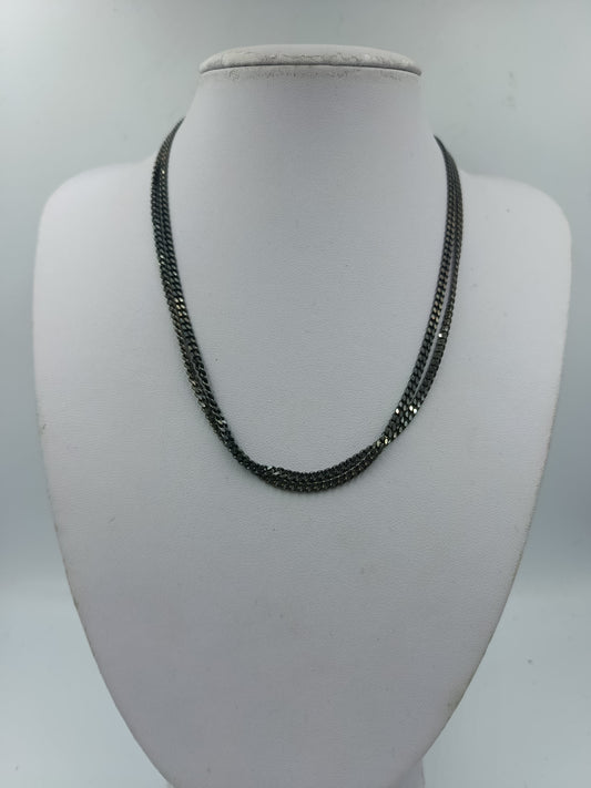 Schwarze Silberkette aus 925 Silber mit klassischem Gliederdesign