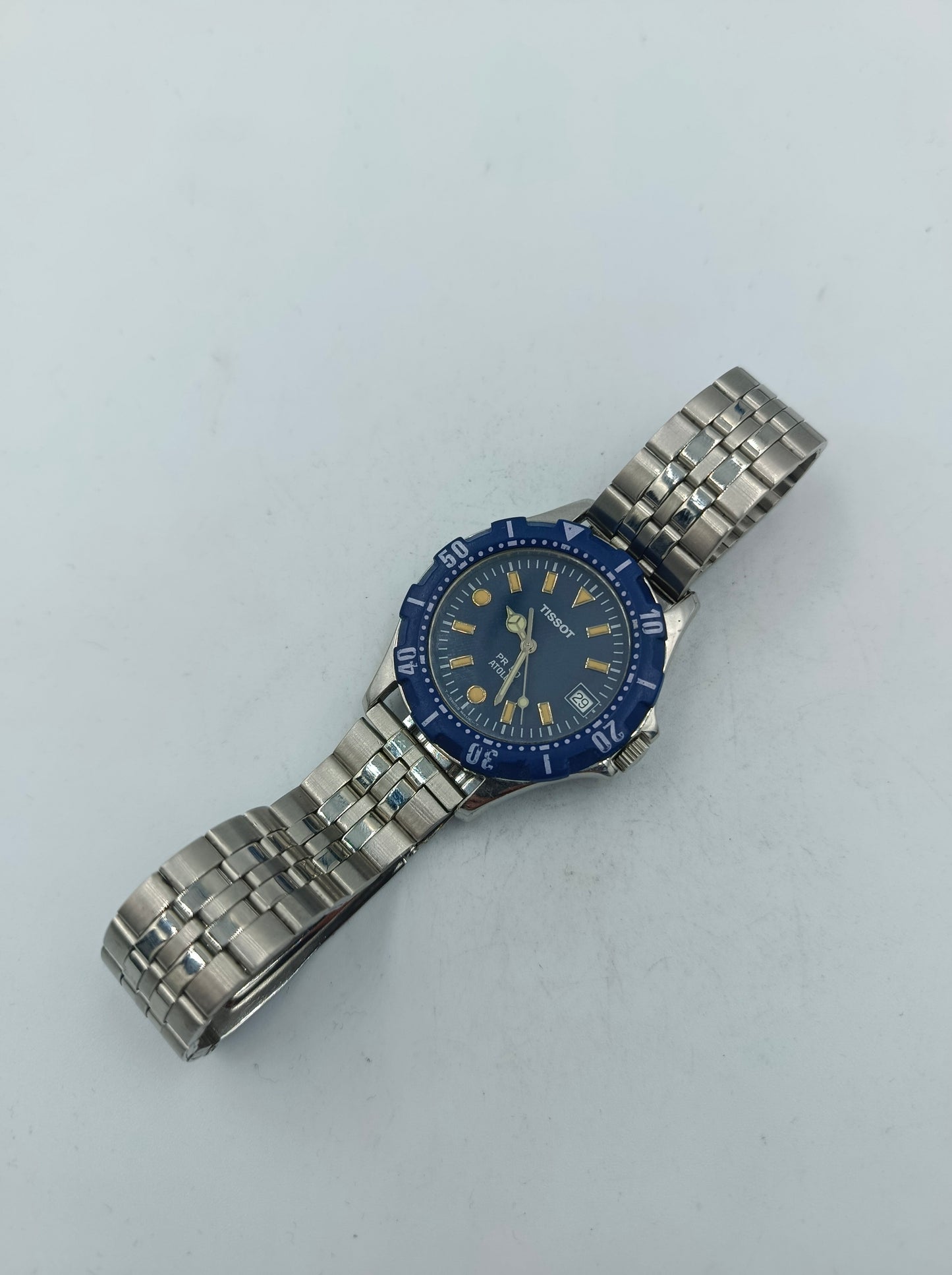 Tissot PR 50 Atoll Taucheruhr aus Edelstahl mit blauem Zifferblatt