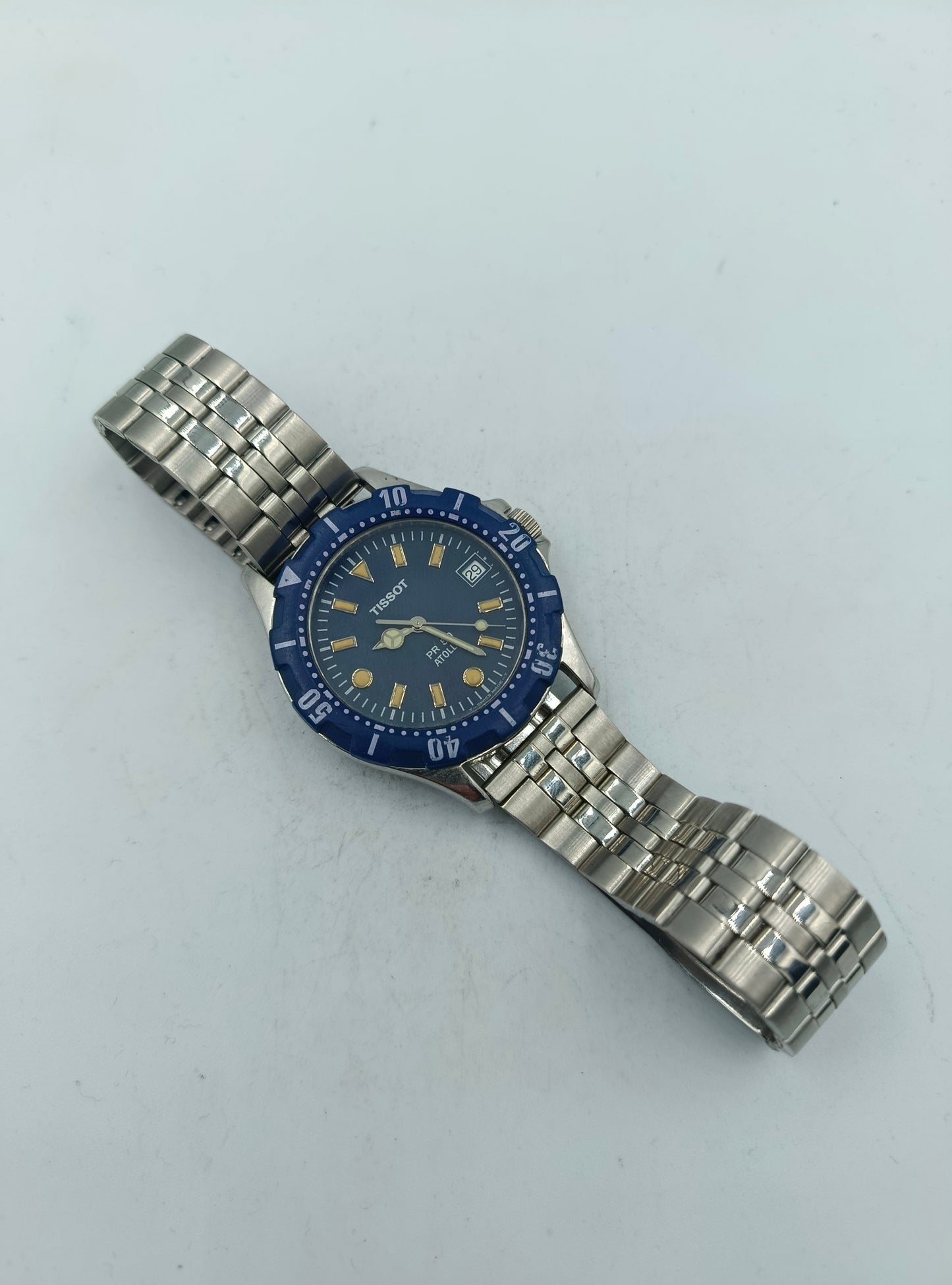 Tissot PR 50 Atoll Taucheruhr aus Edelstahl mit blauem Zifferblatt