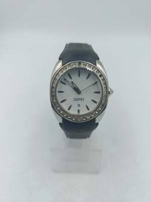 Esprit Damenarmbanduhr mit funkelnder Zierlünette und sportlich-elegantem Design
