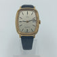 Rechteckige Armbanduhr Timex Quartz in Gold mit Lederarmband